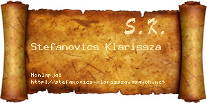 Stefanovics Klarissza névjegykártya